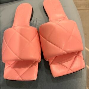 Bottega Veneta Pink Quilted Mules